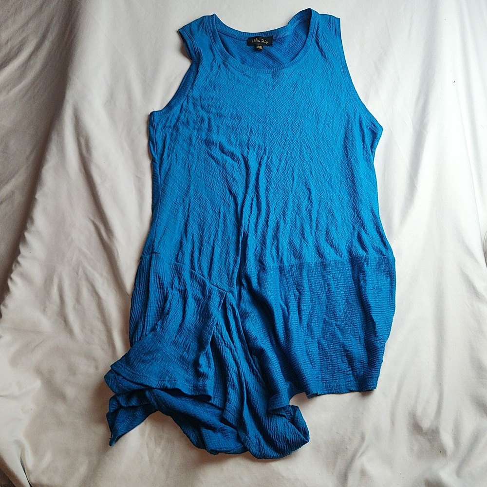 Melissa Paige Sleeveless Tank Dress Textured Knit Teal Blue Women's Size Medium